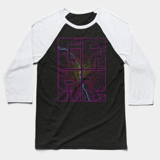 Graz, Austria City Map Typography - Neon Baseball T-Shirt